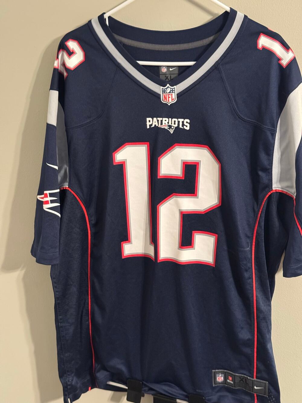 Nike New England Patriots Tom Brady #12 Jersey Mens XL Blue NFL On Field